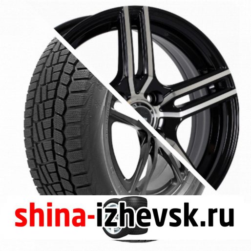 Колесо в сборе Viatti Brina зима (V-521) 185/60 R14 T 82 + Megami MGM-1 5.5xR14 4×98 ET35 DIA58.6 черный полностью полированный в Ижевске